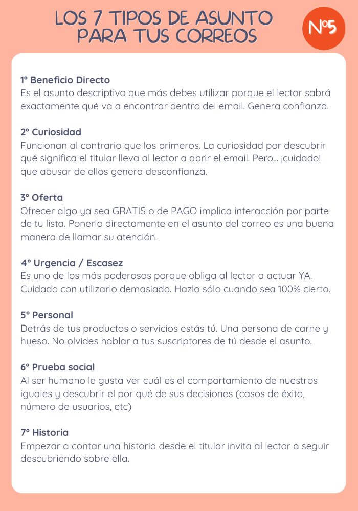 7 Tipos de asunto para tus correos - Marketing de Afiliados